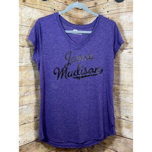 RUSSELL ATHLETICS JAMES MADISON UNIVERSITY BULLDOGS TEAM SPIRIT FEMALE CUT TEE
